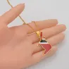 Trinidad & Tobago map flag pendant - gold necklaceNecklaces