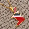 Trinidad & Tobago map flag pendant - gold necklaceNecklaces
