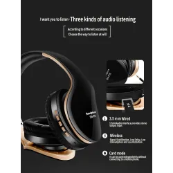 Wireless Bluetooth headphones - noise cancelling - foldable - stereo bass - adjustable earphones with microphoneEar- & Headph...