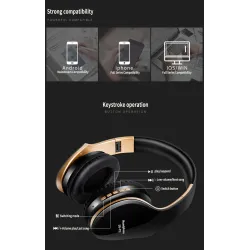 Wireless Bluetooth headphones - noise cancelling - foldable - stereo bass - adjustable earphones with microphoneEar- & Headph...