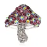 Mushroom with colorful crystals - broochBrooches