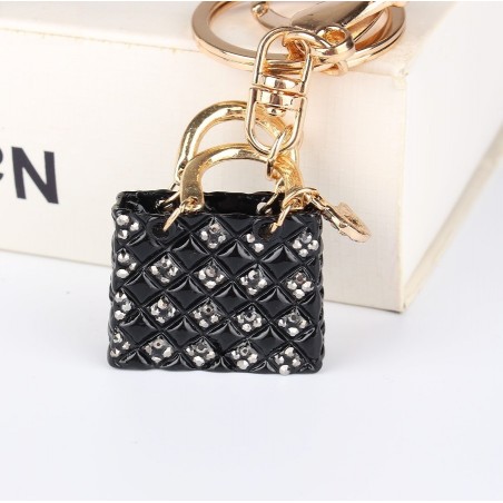 Crystal black handbag - keychainKeyrings