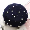 Elegant wool beret with pearls - hatHats & Caps