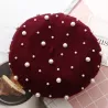 Elegant wool beret with pearls - hatHats & Caps