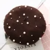 Elegant wool beret with pearls - hatHats & Caps