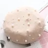 Elegant wool beret with pearls - hatHats & Caps