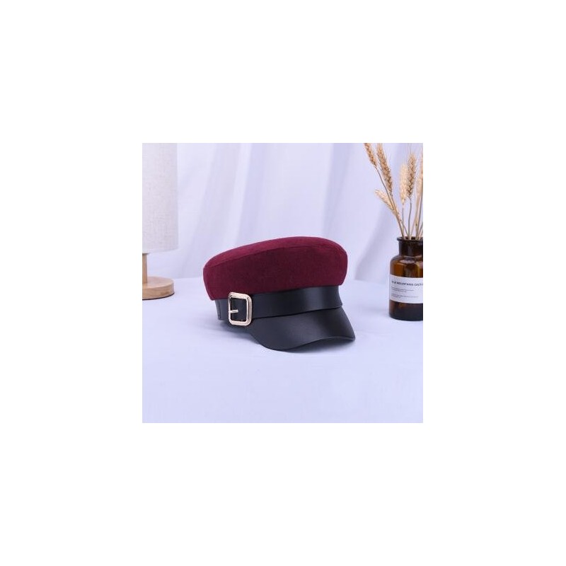 Fashion cap with leather visor & beltHats & Caps