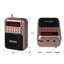 Portable - rechargeable mini radio - support TF card - USB - MP3 playerAudio