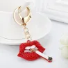 Crystal lips with a cigarette - keyringKeyrings