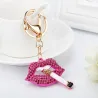 Crystal lips with a cigarette - keyringKeyrings