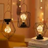 Vintage wrought iron lantern - night light - LED table lampLights & lighting