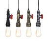 Industrial iron water pipe - vintage lamp with cable - E27 LEDLights & lighting