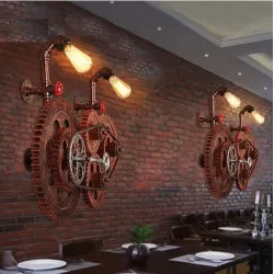 Loft style industrial gear - vintage wall light lampWall lights